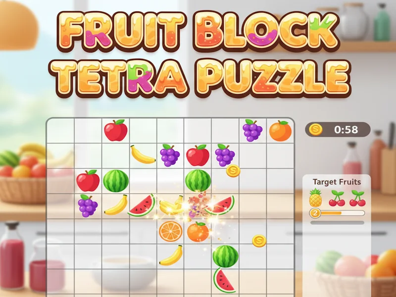 Fruit Block Tetra Puzzle: Relax & Smash Fruits Online