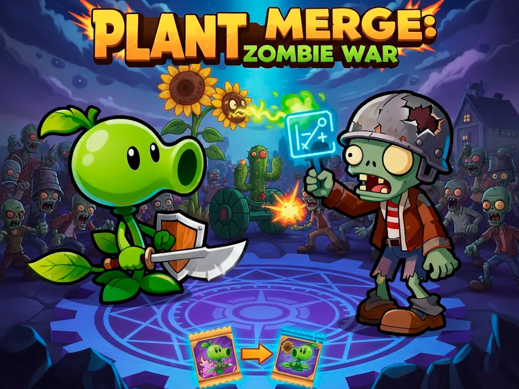 Plant Merge: Zombie War - Defend Your Garden Online